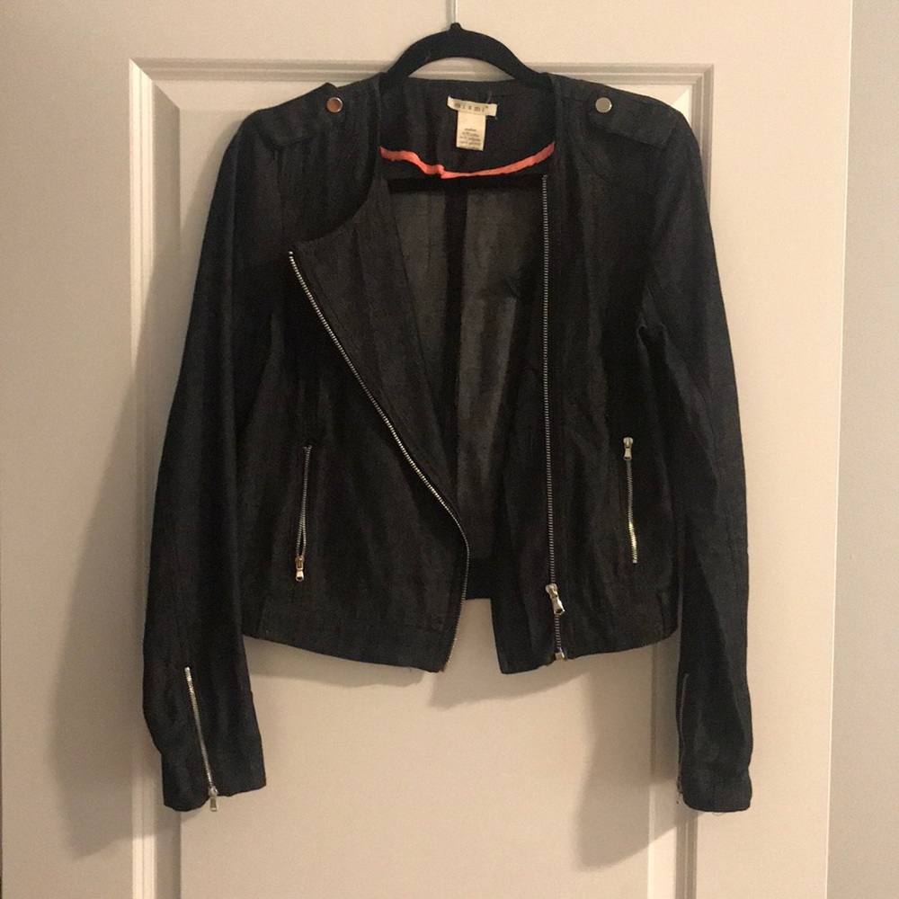 Denim moto jacket